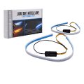 2x DRL 45cm Daytime Running Light Flexible Soft Tube Guide Car LED Strip White Turn signal Yellow Waterproof. 