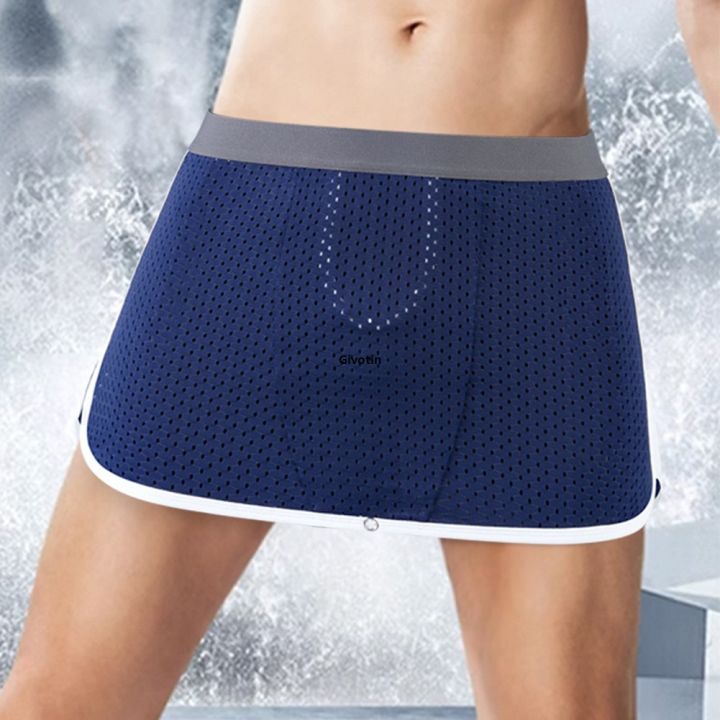 Men's Arrow Panties U Shape Mesh Breathable Dress Open Crotch Boxers ...