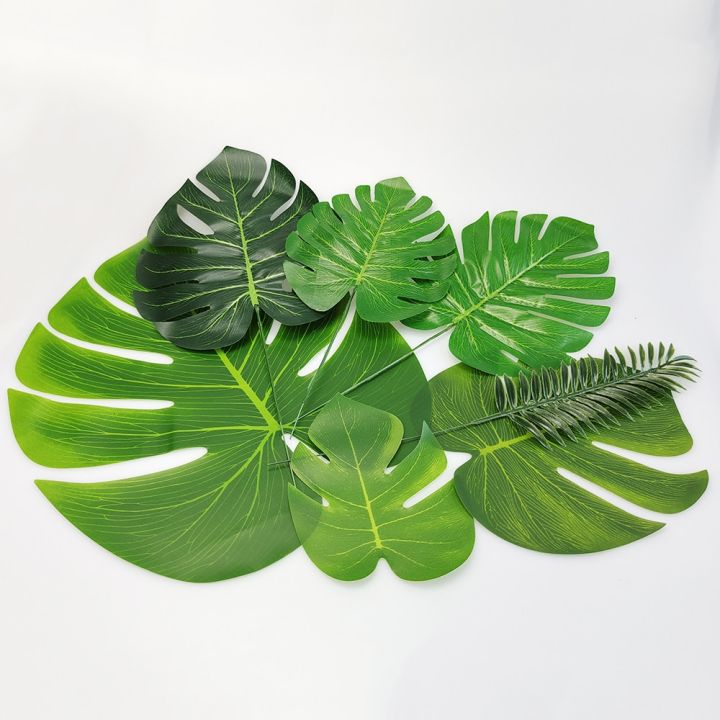 Artificial%20Turtle%20Leaves%20Green%20Gold%20Tropical%20Palm%20Leaves%20Monstera%20Leaves%20for%20Jungle%20Birthday%20Hawaiian%20Party%20Decorations%20-%20Image%203