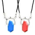 Game Dmc Devil May Dante Pendant Necklace Red Blue Gem Cosplay Necklaces Long Rope Neck Chain Vintage Jewelry for Women Men. 