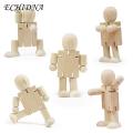 Wooden Robot Figure Wooden Jointed Figures Diy Art Crafts Supplies for Photography Prop Children Painting Artistic Photography Accessory. 