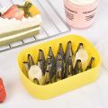 25 Pc Cake Decorating Supplies icing nozzle set With Reusable 02 Couplers and Storage box. 