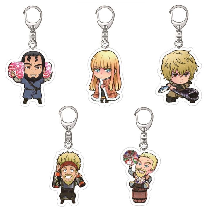 Vinland Saga Anime KeyChain Acrylic Figure Thorfinn Karlsefni Thors Canute Thorkell Pendant Key Chain Cosplay Girl Jewelry Gift