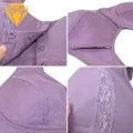 Comfortable Breathable Women Bra Comfortable Wireless Front Closure Sport Bra for Mid-aged Women Lace Splicing Removable Pads Ideal for Southeast Asian Buyers Mid-aged Women Wireless Brassiere. 
