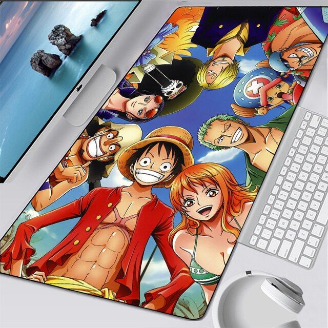Computer Manga Keyboard Mouse Notebook Mousepad Pad Mouse Carpet Pad One Mat Mouse Piece Pads Gaming Gamer Anime Gamer(One Piece 2_60X30 Cm)