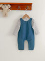 Children Big Pocket Loose Overalls Autumn Girl Baby Casual Suspenders Jumpsuit Kid Boy Retro Denim Pants Infant Cotton Trousers. 