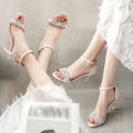 Stiletto Heels Women2023New French Style Teenage High Heels Sandals with Strap Fairy Style Wanwan Style Shoes Gentle. 