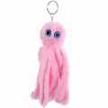 Fluffy Keychain Octopus Shape  and cat Ear key tag Fur Ball Key Chain Rings fur ball keytag. 