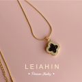 ShopSphere LEIAHIN 18K Gold 4 Leaf Clover Pendants Tala Necklace For Women Fashion Jewelry,TBK Bestie Necklaces,Korean Accessories L1. 