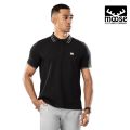 Moose Men’s Superior Pique Polo T-Shirt - Jet Black. 