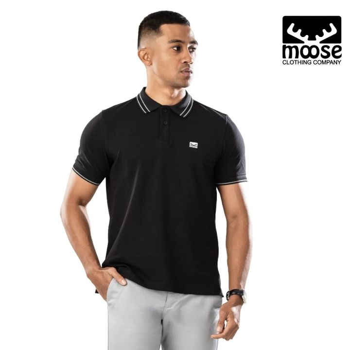 Moose Men’s Superior Pique Polo T-Shirt - Jet Black