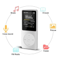 MP3 Player USB Charging Record Digital Display Screen ABS Media Portable Running Walking Music Play White. 