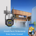 4G Sim Camera 4K Dual Lens Outdoor Wireless Motion Detection Security Alarm. 