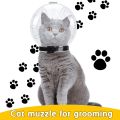 Cat Muzzle Cat Helmet Cat Mouth Cover Helmet Muzzle Pet Grooming Muzzle Cat Adjustable Hood Transparent Breathable Cat Face Mask. 