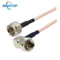 RG179 Cable 75 Ohm F Male Plug to F Male 90° Right Angle Plug Cable RF Coaxial Extension Pigtail for TV Set-top Box DIY Jumper. 