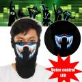 LED Half Face Mask Equalizer Flashing Rave Party by Music Luminous Cosplay Dance. 