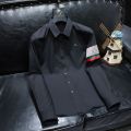 Trendy Long Sleeve Shirt Men2023Spring and Autumn New Bee Embroidered Casual Large Size Striped Contrast Color Shirt. 