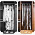 Hanging Vacuum Storage Bags Transparent Space Bags Clothes Compression Organizer Reusable Garment Protector Clothes Storage Bag. 