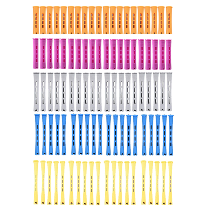 100 Pcs Perm Rods Hair Perm Rods with Elastic Rubber Band for Women Hairdressing Styling Tool