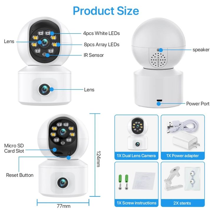 ITECH%206MP%20WiFi%20Camera%20with%20Dual%20Screens%20Two-Way%20Audio%20Baby%20Monitor%20Indoor%20PTZ%20IP%20Cameras%20CCTV%20Surveillance%20Home%20Security%20ICSee%20WID%20-%20Image%205