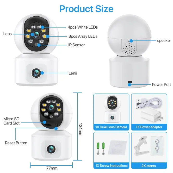 ITECH%206MP%20WiFi%20Camera%20with%20Dual%20Screens%20Two-Way%20Audio%20Baby%20Monitor%20Indoor%20PTZ%20IP%20Cameras%20CCTV%20Surveillance%20Home%20Security%20ICSee%20WID%20-%20Image%205