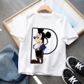 Summer Mickey Mouse Birthday Gift Alphabet T-Shirt Children Disney Boy 26 Letter Combination Short Sleeve Casual Party Kids Tee. 