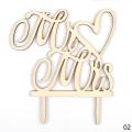Wooden Cake Topper Love Mr&Mrs Letters Cake Wedding Toppers Engagement Cake Decoration Supplies. 