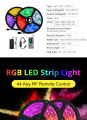 2835 RGB LED Strip Light With Power Adapter 300 LEDs/5m DC 12V High Lumen Flexible LED Diode Tape Ribbon Lamp 24 Key IR Remote 5M USB LED Light Strip Background Lighting RGB Backlight Remote Controller Lighting With Warranty 2M/5M. 