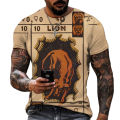 Ancient Greek Mythical Animal Theme Men's T-shirt Antique 3D Printing Pattern High-quality Lycra Polyester Obese Physique S-5XL. 