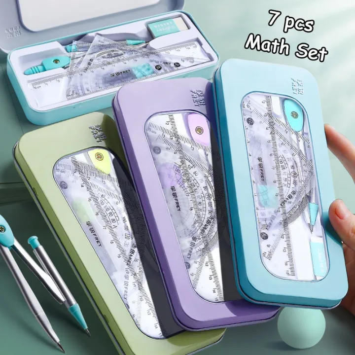 %E3%80%90HOT%E3%80%91%207%20Pcs/Set%20Mathematical%20Rulers%20Set%20Multi-Function%20Professional%20Compass%20Ruler%20Drawing%20Tools%20School%20Supplies%20Students%20Stationery%20-%20Image%205