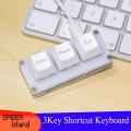 Shortcut Function 3 Key Macro Keyboard White Copy/Paste/Cut Programmable Office Macropad. 