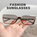 Sun Glasses Vintage Style Women Square Rimless Sunglasses Gradient Color. 