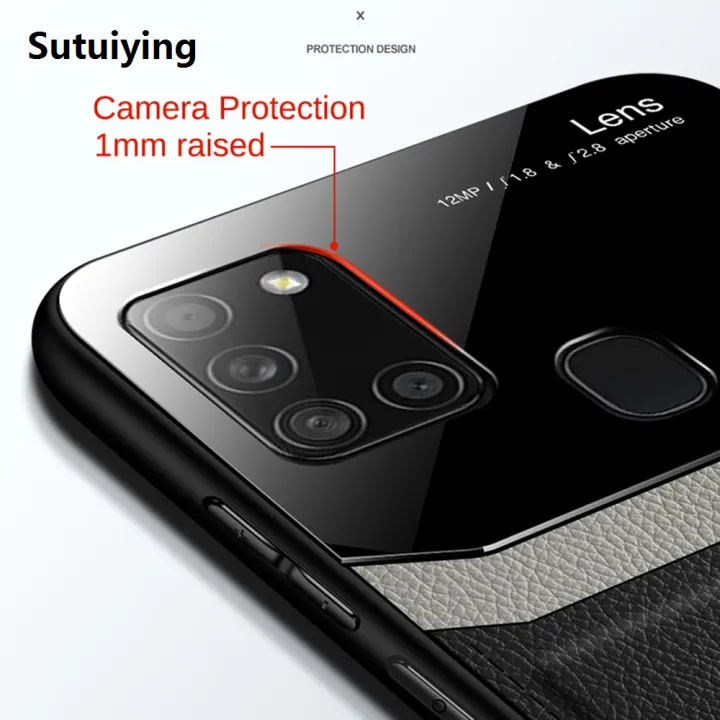 Sutuiying%20Case%20For%20Samsung%20Galaxy%20A21S%20Leather%20Mirror%20Original%20Tempered%20Glass%20Shockproof%20Phone%20Back%20Cover%20-%20Image%204