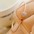 Enacolor Fashion Full Diamond Heart Shape Love Heart Bracelet Women Open Bangle. 
