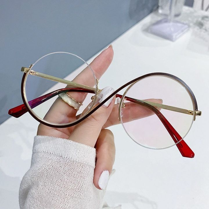 1PC%20Round%20Semi-Rimless%20S%20Shape%20Glasses%20Women%20Eyeglasses%20Big%20Frame%20Clear%20Lens%20Optical%20Eyewear%20Men%20Vintage%20Anti-Blue%20Light%20Glasses%20-%20Image%202