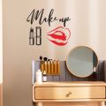 【IKE】Make UP Lipstick Wall Mirror Stickers Quotes Dressing Room Decor Wallpaper Home Decoration Accessories Girls Bedroom Decal Mural. 