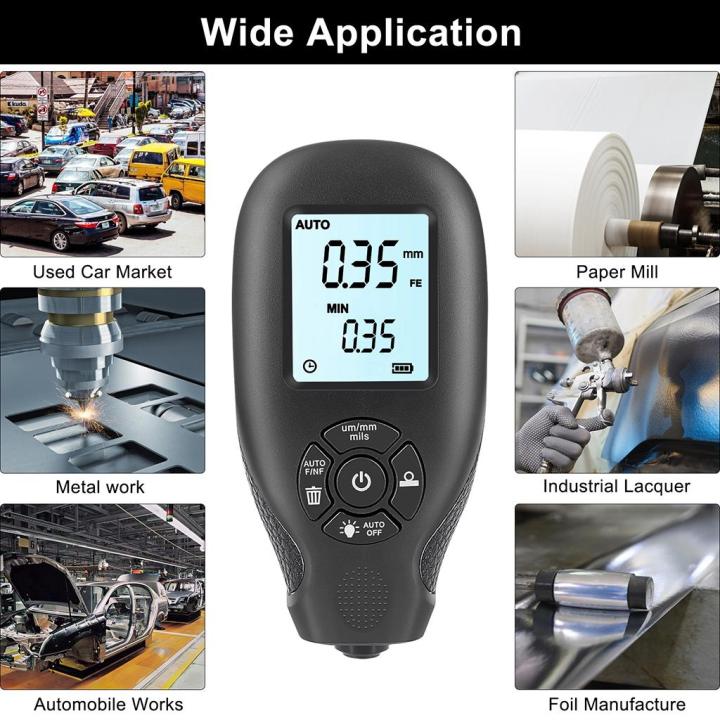 HW-300 Coating Thickness Gauge for Car Digital Paint Meter Black ...