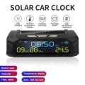 Car Solar Digital Clock for Outdoor Personal Car Part Decoration B. 