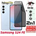 2024 Soft Hydrogel Anti-Spy Full Cover Screen Protector Anti Peek Privacy For Samsung Galaxy S24FE S24 S 24 FE Plus Rear Camera Protective Film. 