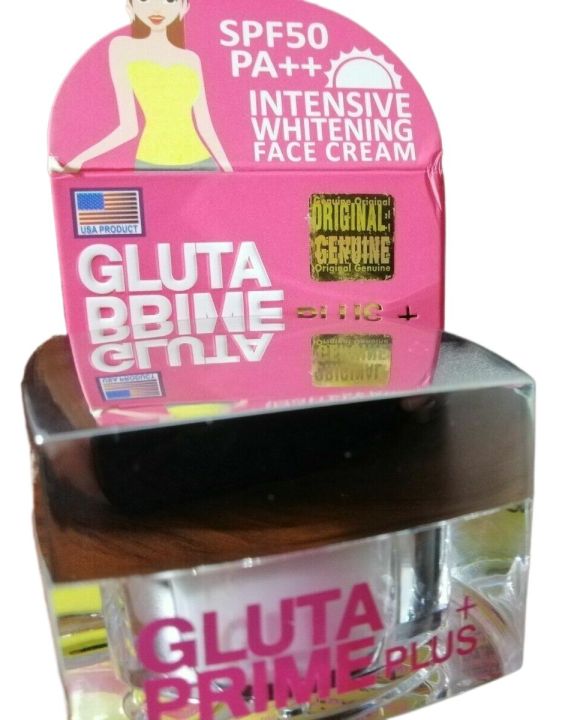 glutathione prime plus reviews Gluta Plus+ Gpp Spf50 Pa++ Intensive Face Cream Made In USA Helps to lighten the skin tone serum that leaves skin plump