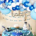 50 Pcs Royal Blue Silver White Baby Blue Balloon  Accessories, for Blue Theme Party Decoration, Weddings, Baby Shower, Birthday Graduation Party Supplies  or Arch Décor - Helium Quality. 
