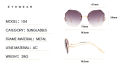 RTBOFY Retro Polygon Framless Trim Sunglasses for Women Gradient Color. 