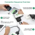 SATA to USB 3.0 Adapter Cable for 3.5/2.5 Inch SSD HDD SATA III Hard Drive Disk Converter Support UASP with 12V Power Adapter. 