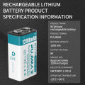 PUJIMAX 1pcs usb c 9v rechargeable battery type c 6f22 9v battery 1200mah 9v lithium battery charger for multimeter microphone. 