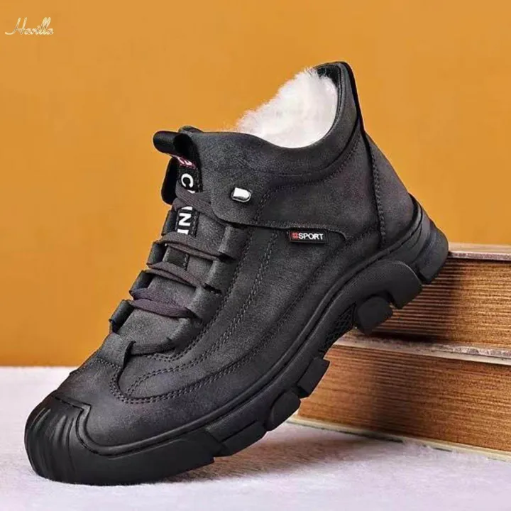 Winter%20Snow%20Boots%20Stylish%20Lightweight%20Ankle%20Booties%20Men's%20Winter%20Short%20Boots%20for%20Hiking%20Gray%20Size%2041%20-%20Image%204