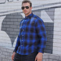 Yfashion Men Casual Plaid Shirt With Pockets Design Lightweight Regular Fit Long Sleeve Button Down Tops. 