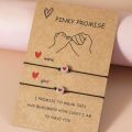 2Pcs/Set Pinky Promise Bracelets Friendship Couple Matching Bracelet Luminous Heart Bead Elastic Rope Valentine's Day Gifts. 