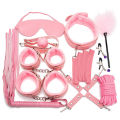 sm Female BDSM training and bondage equipment set, leather plush eight-piece set, eleven-piece set, adult toys. 