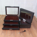 1 PCS Wood Pen Display Box Deluxe Pen Case with Key Transparent Window Fountain Storage Showcase Organizer-Collection 12 Slots. 