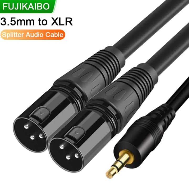 3.5 mm Jack to XLR Audio Cable TRS Stereo Male to Male Dual XLR Splitter For Mixer Speakers Amplifiers Microphone Audio Aux Cord